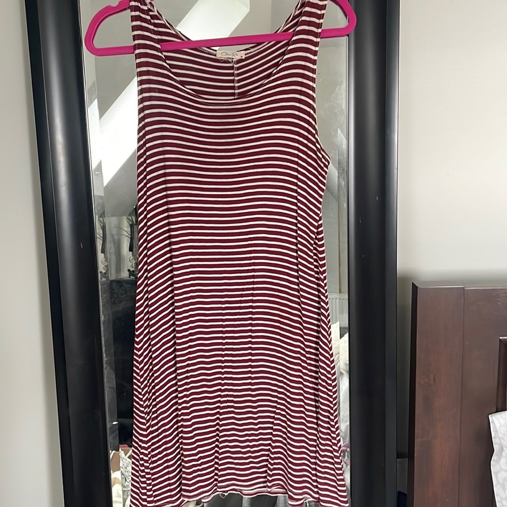 Red and white stripped sundress